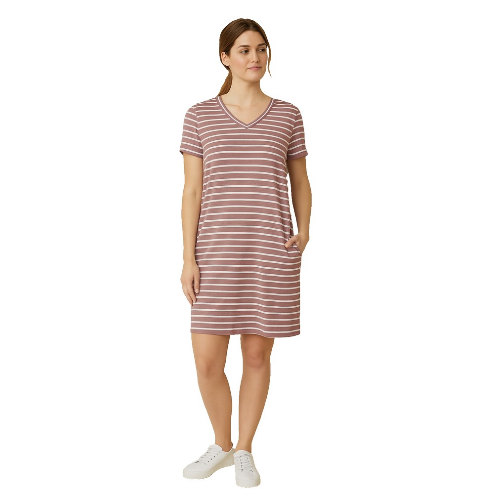 32 Degrees COOL XXL Pink‎ Stripe T-Shirt Dress Short Sleeve NWT Lounge Casual